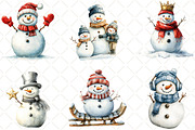 Christmas Snowman Clipart, an Illustration by Black Bird Studio (Thumbnail 6 of 6)