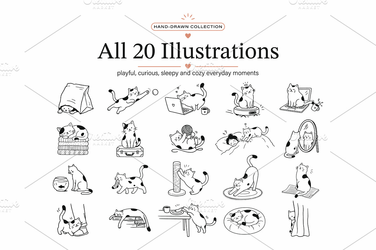 Cat Vector Illustrations, an Animal Illustration by Gomolach (Photo 2 of 8)