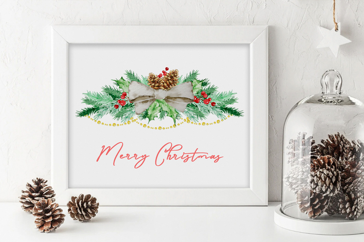 Watercolor Christmas Stocking Set, a Seasonal Illustration by SvetaArtStore (Photo 2 of 10)