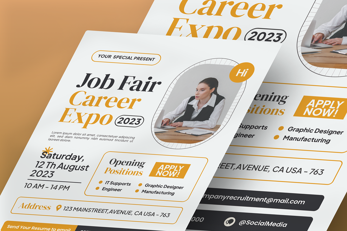 Job Fair Flyer, a Flyer Template by SquidPixey (Photo 2 of 5)