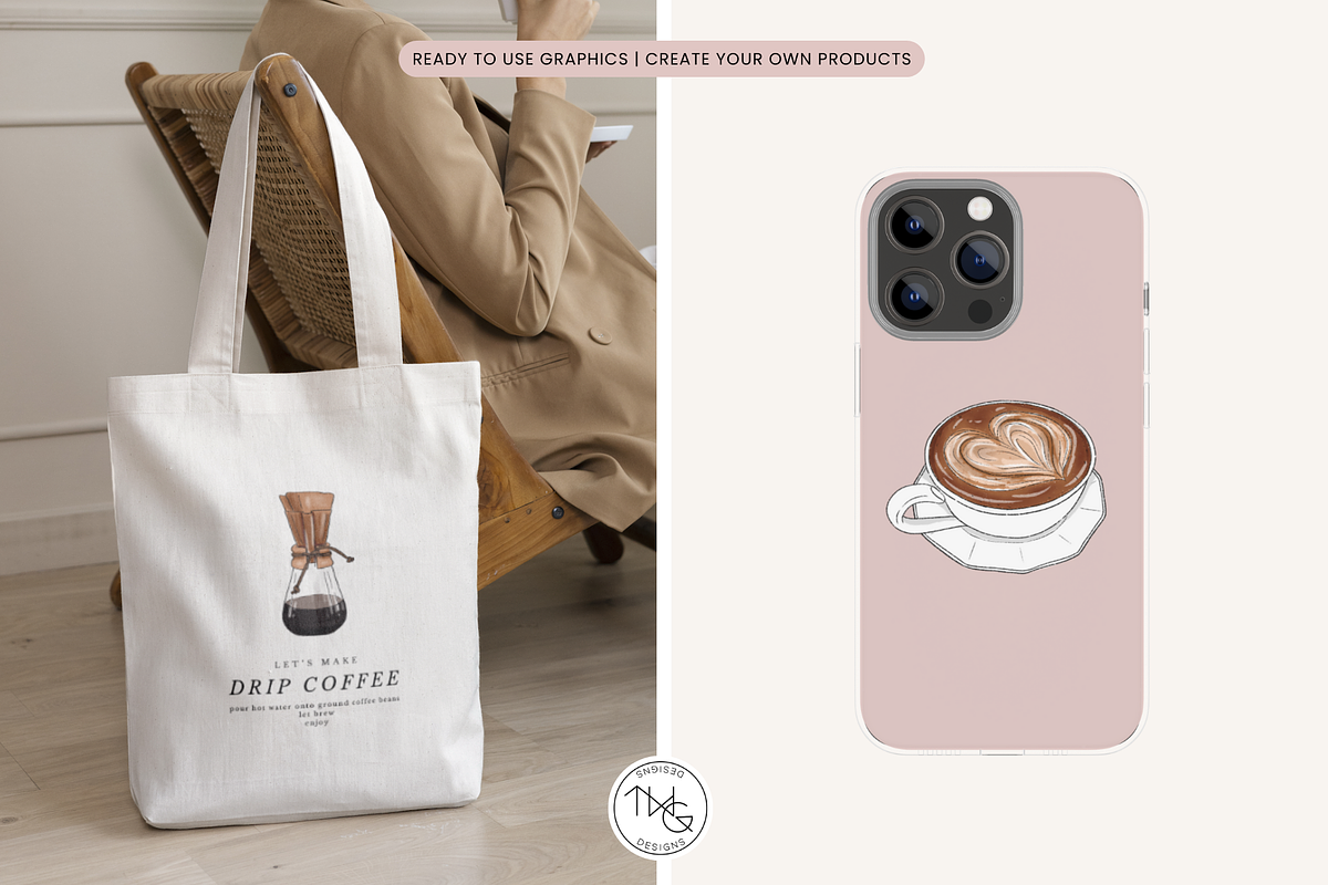 Coffee Drinks Illustrations, a Food Illustration by TWG Designs (Photo 3 of 3)