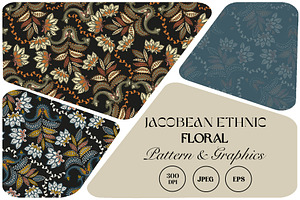 Jacobean Ethnic Floral Pattern