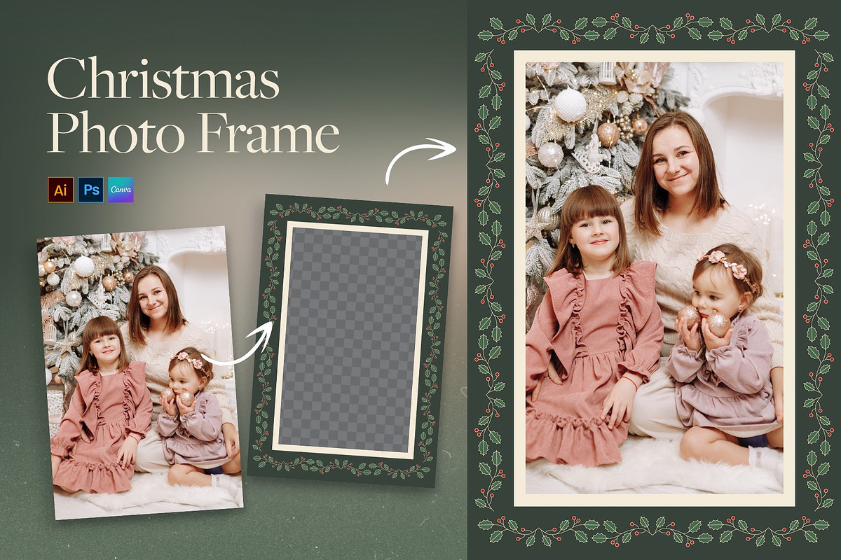 Christmas Photo Frame Template, a Flyer Template by DesignerCandies (Photo 2 of 5)