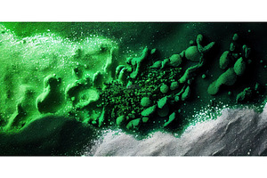 Green And Silver Powder Explosion