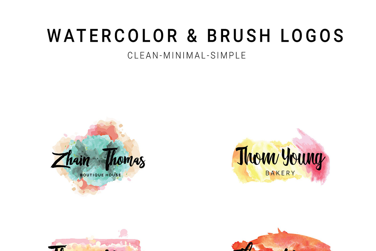 Watercolor & Brush Stroke Logos Kit, a Branding & Logo Template by AN Productions (Photo 23 of 50)