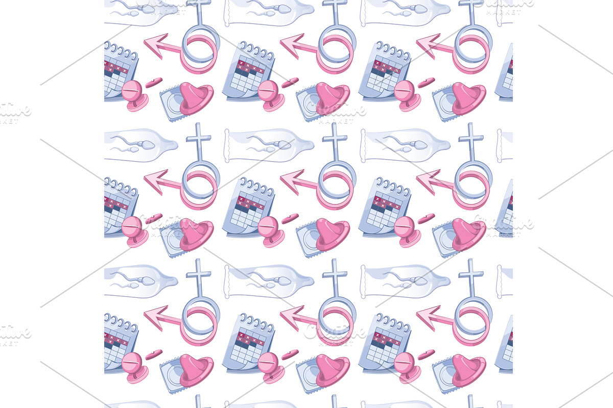 contraception pattern. safe sex, an Object Illustration by Multigon