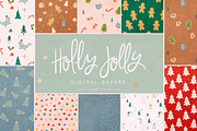 Holly Jolly Digital Papers, a Pattern Graphic by 7th Avenue Designs (Thumbnail 1 of 4)