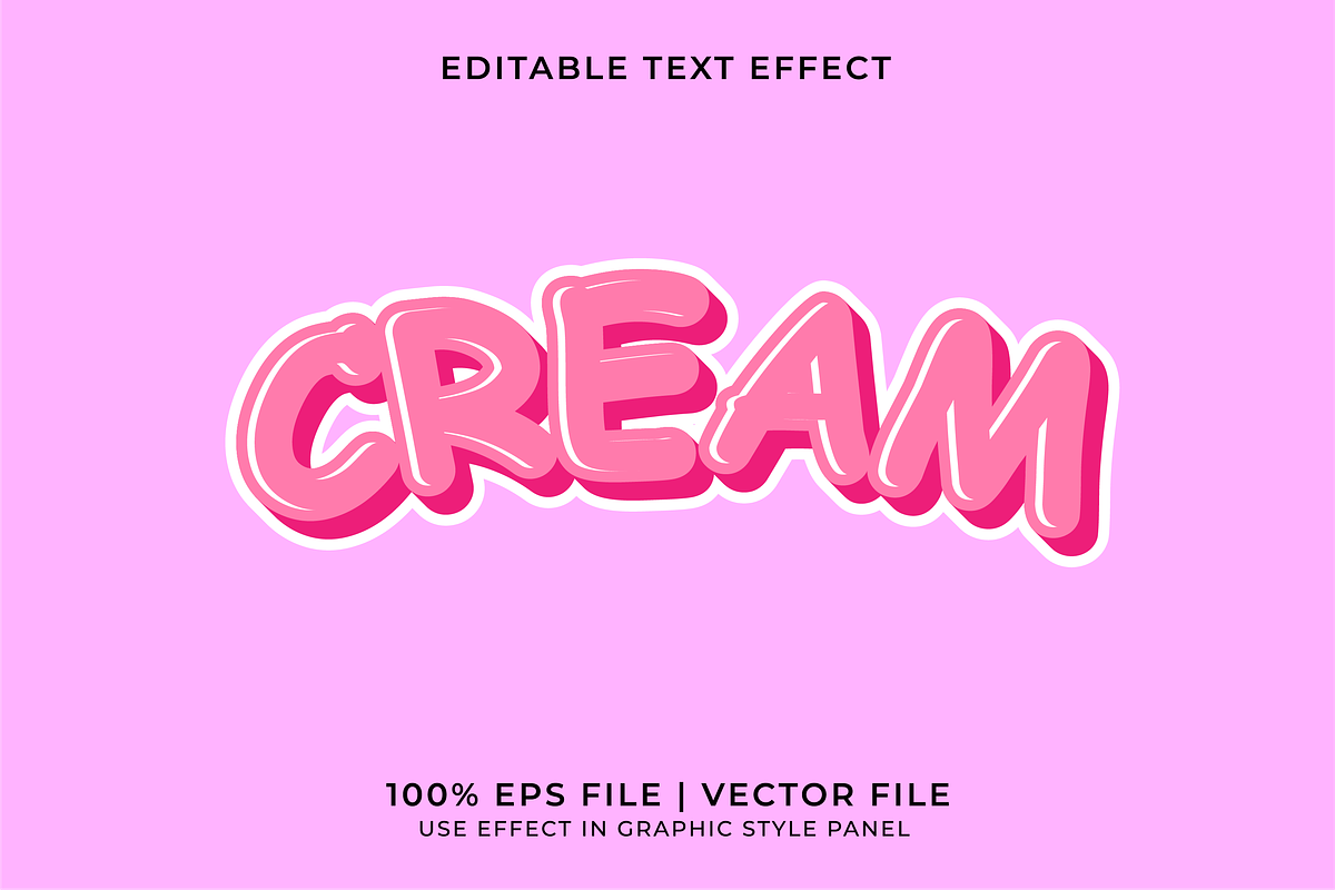 Cute Cream Text Effects Bundle, a Layer Style Add-On by WM48 Shop (Photo 6 of 10)