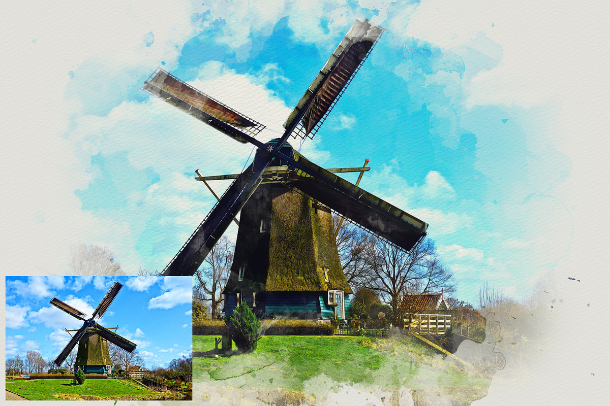 Artistic Watercolor Photoshop Effect, a Layer Style Add-On by liptouse (Photo 2 of 9)