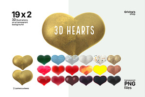 Valentine's Hearts, 38 3D ills