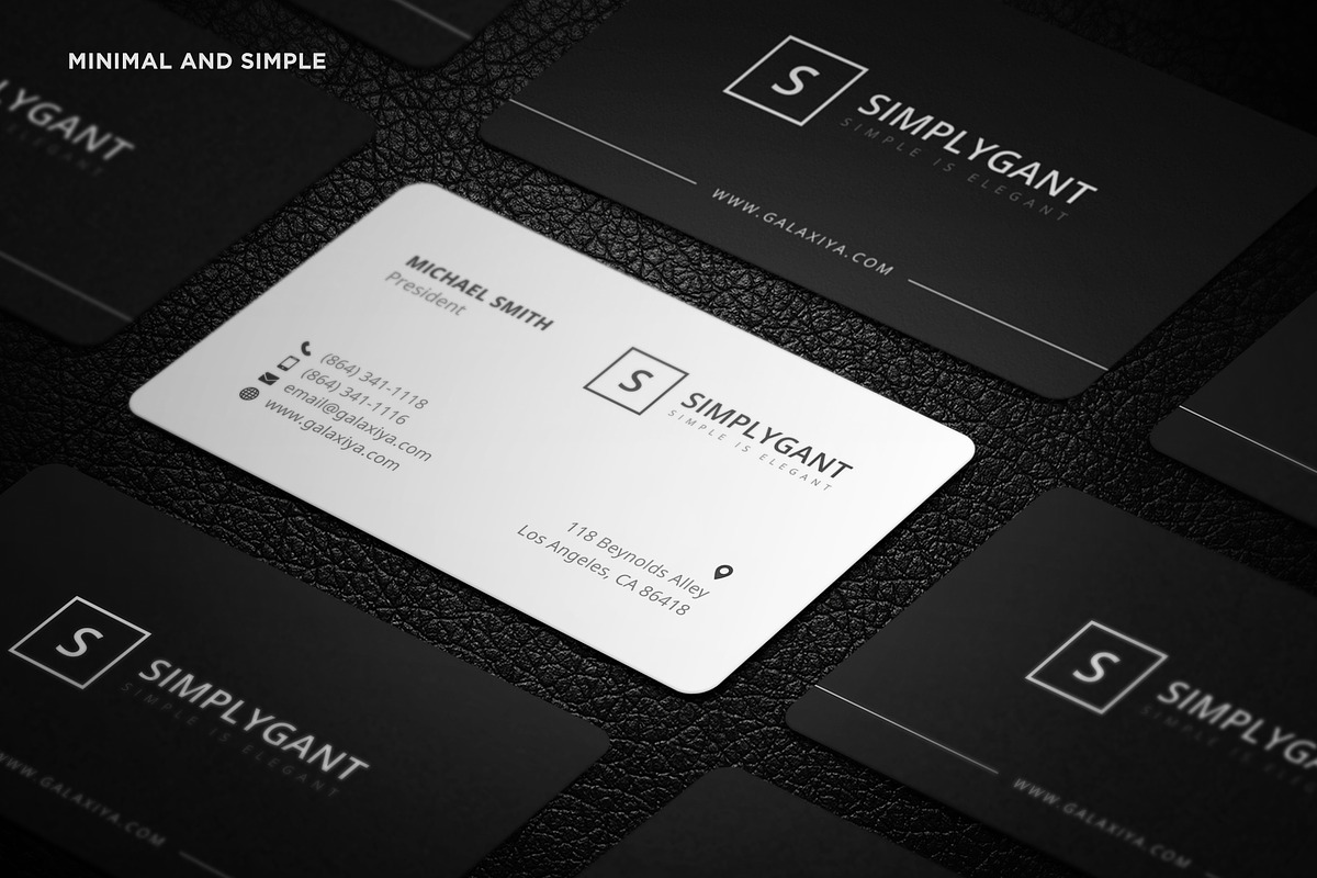 Simple Professional Business Cards, a Stationery Template by Galaxiya (Photo 3 of 13)