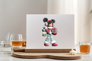 Whimsical Christmas Girl Clipart, an Animal Illustration by SVGArt (Thumbnail 4 of 9)