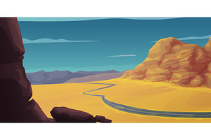 A rocky desert landscape with, an Illustration by IfH