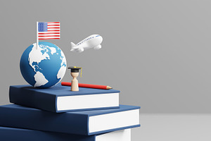 Study abroad and travel in America, an Education Illustration by ArtBackground