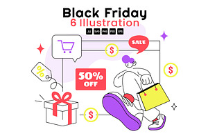 6 Black Friday Illustration