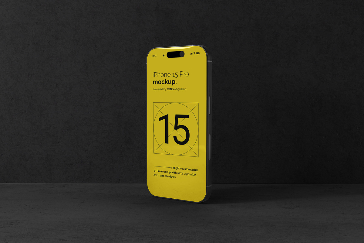 iPhone 15 Pro Mockup Kit, an iPhone Mockup by Catkie - Digital Art (Photo 8 of 8)
