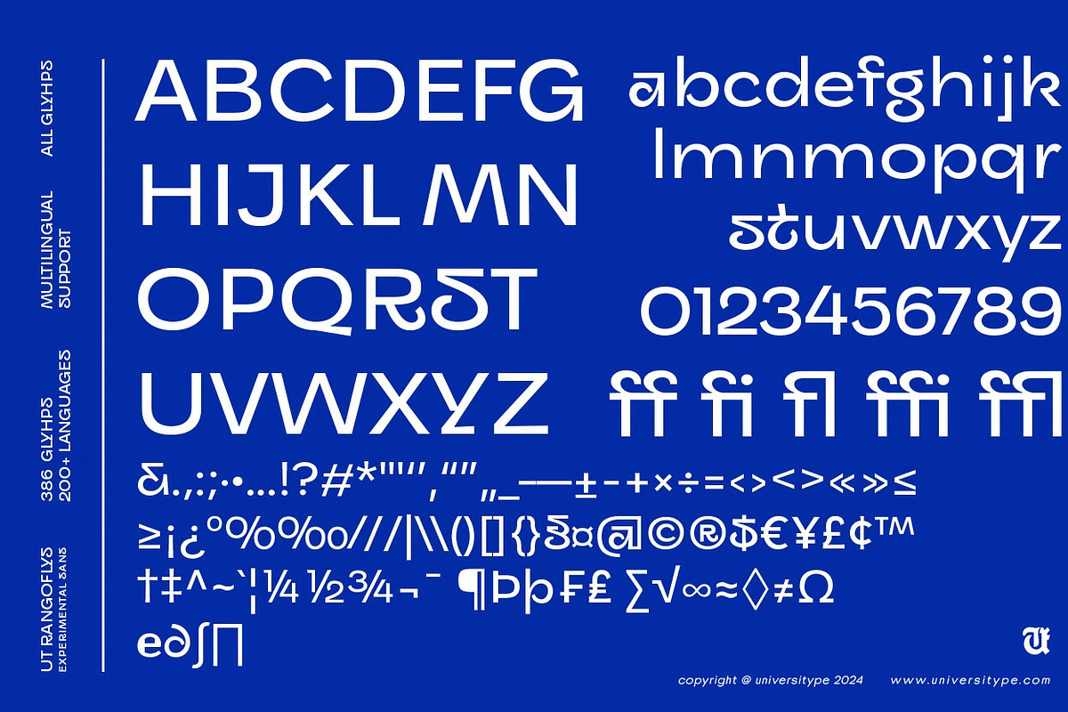 UT Rangoflys - An Experimental Font, a Sans Serif Font by Universitype (Photo 6 of 7)