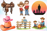 Western Father's Day Clipart Bundle, a Seasonal Illustration by Canvas Craft (Thumbnail 3 of 4)