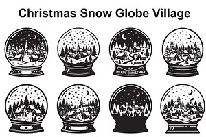 Festive Snow Globe Town Scenes