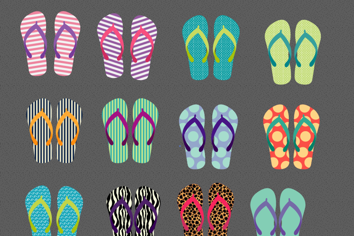 Flip Flops Clipart, an Illustration by Graphics by Nina
