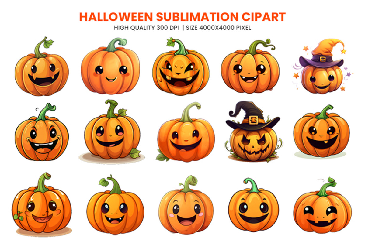 Halloween Pumpkin Sublimation PNG, a Seasonal Illustration by Creative Arslan (Photo 2 of 8)