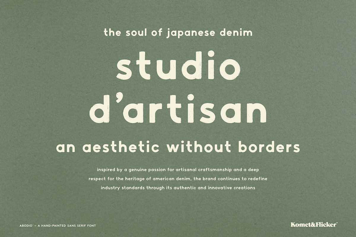 Abodio - A Hand-Painted Font, a Sans Serif Font by Komet & Flicker (Photo 9 of 15)