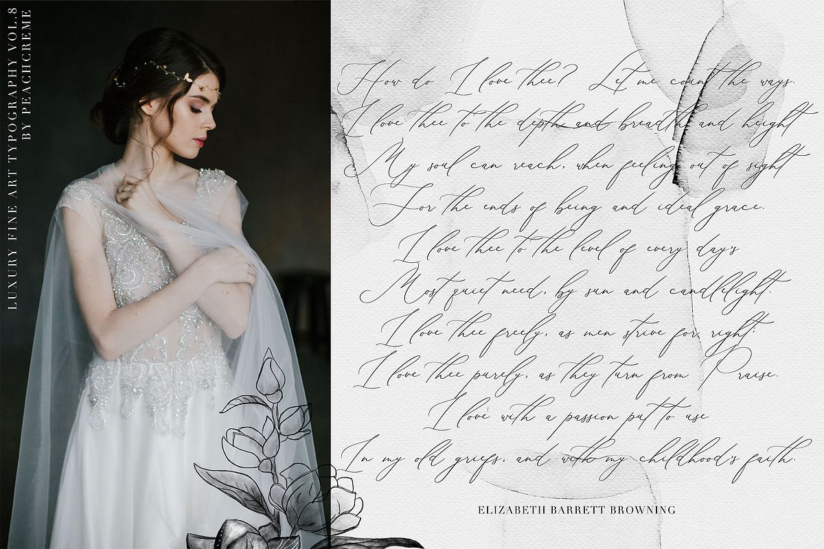 Beloved Gray // Fine art Calligraphy, a Script Font by PeachCreme (Photo 10 of 12)