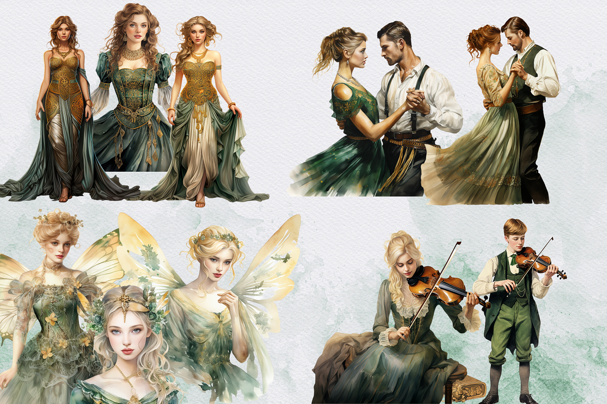 Ireland's Charm Watercolor Clipart, an Illustration by NadiaTheronArt (Photo 3 of 5)