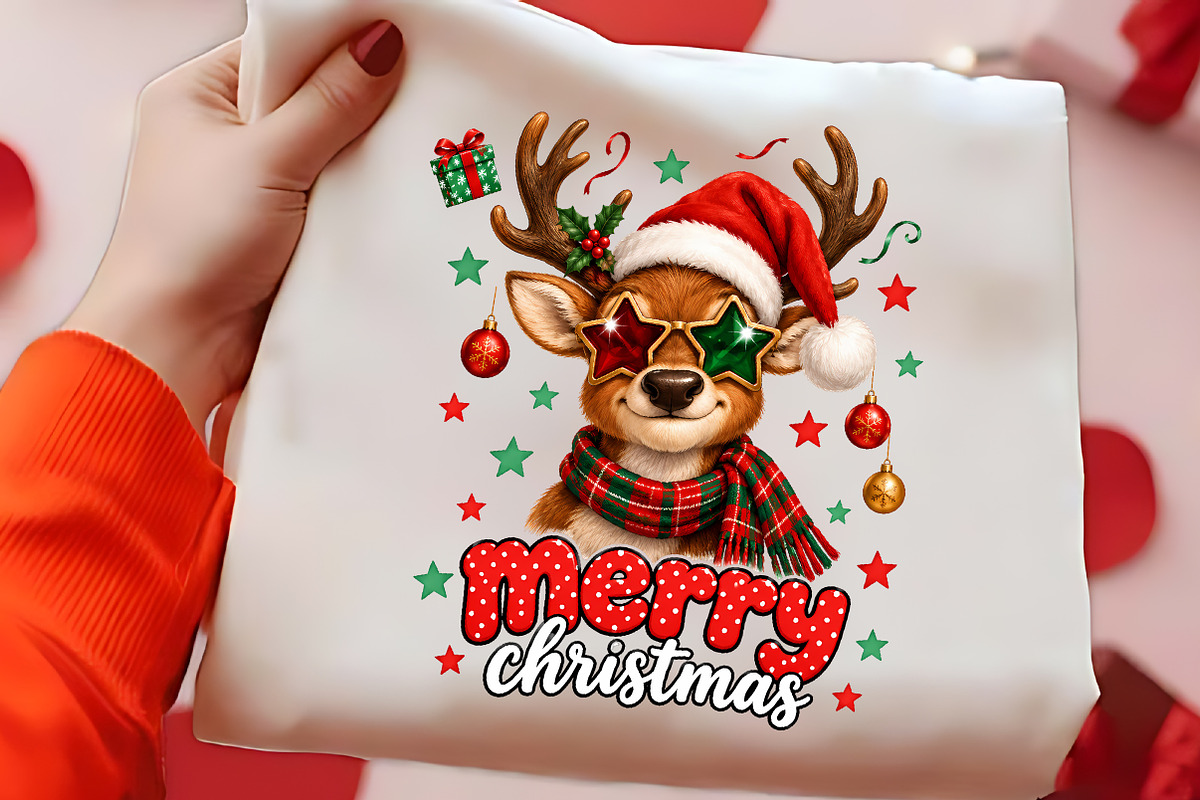 Merry Christmas Reindeer Glasses PNG, a Seasonal Illustration by CrexoraLab (Photo 2 of 4)