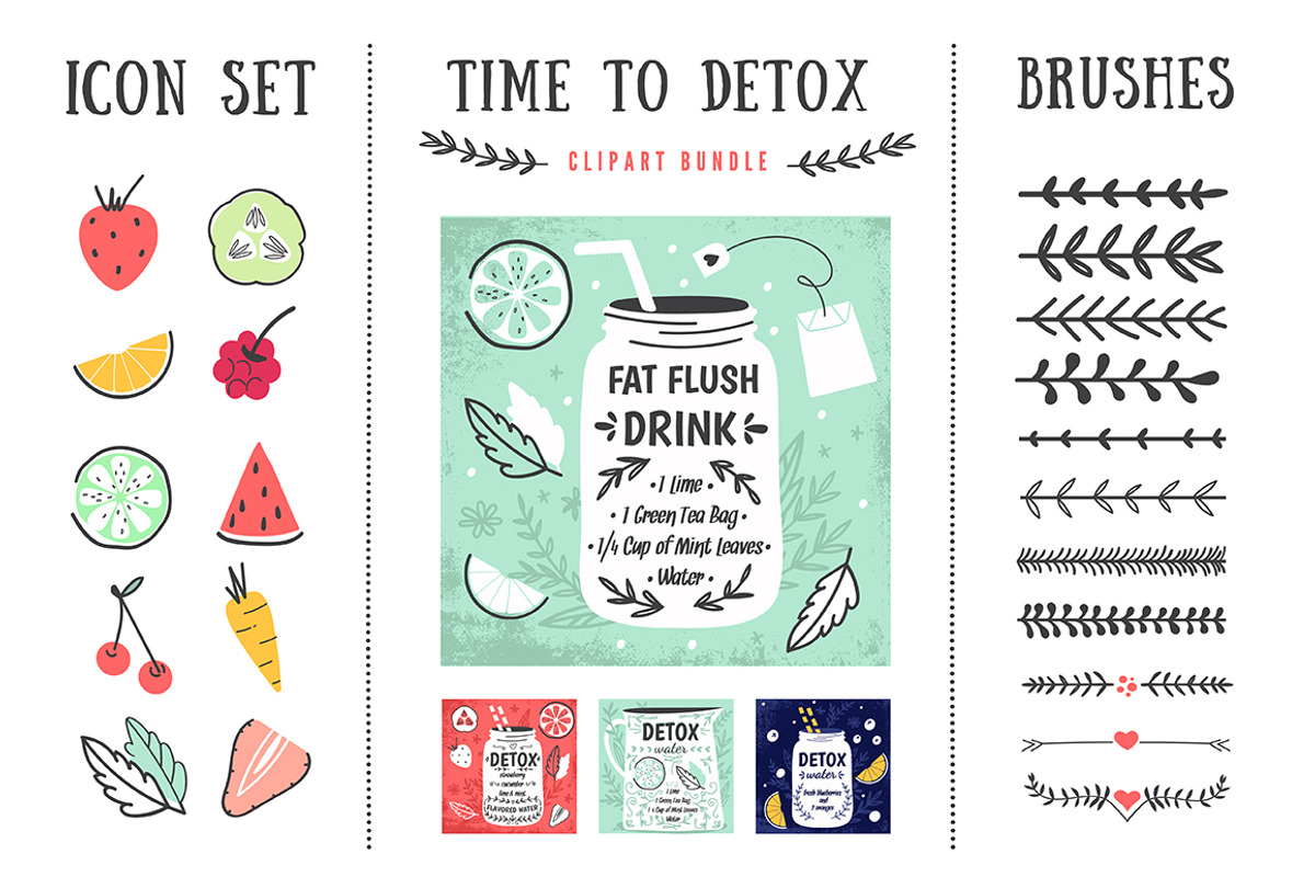 Detox posters and design elements, an Object Graphic by Le Chernina (Photo 1 of 3)