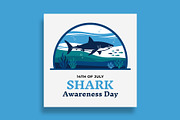 Shark Awareness Day Banner Template, a Social Media Template by nandinigraphics (Thumbnail 2 of 4)