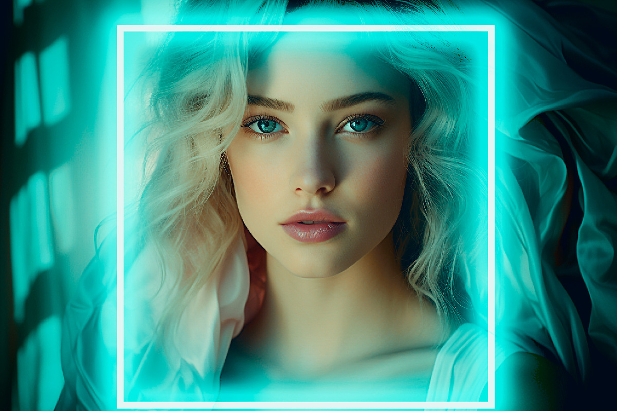 Frame Neon Light Shapes Effect, a Brushes & More by studiogstock (Photo 1 of 2)