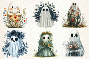 Halloween Floral Ghost Clipart, an Illustration by Dream Creation (Thumbnail 2 of 7)