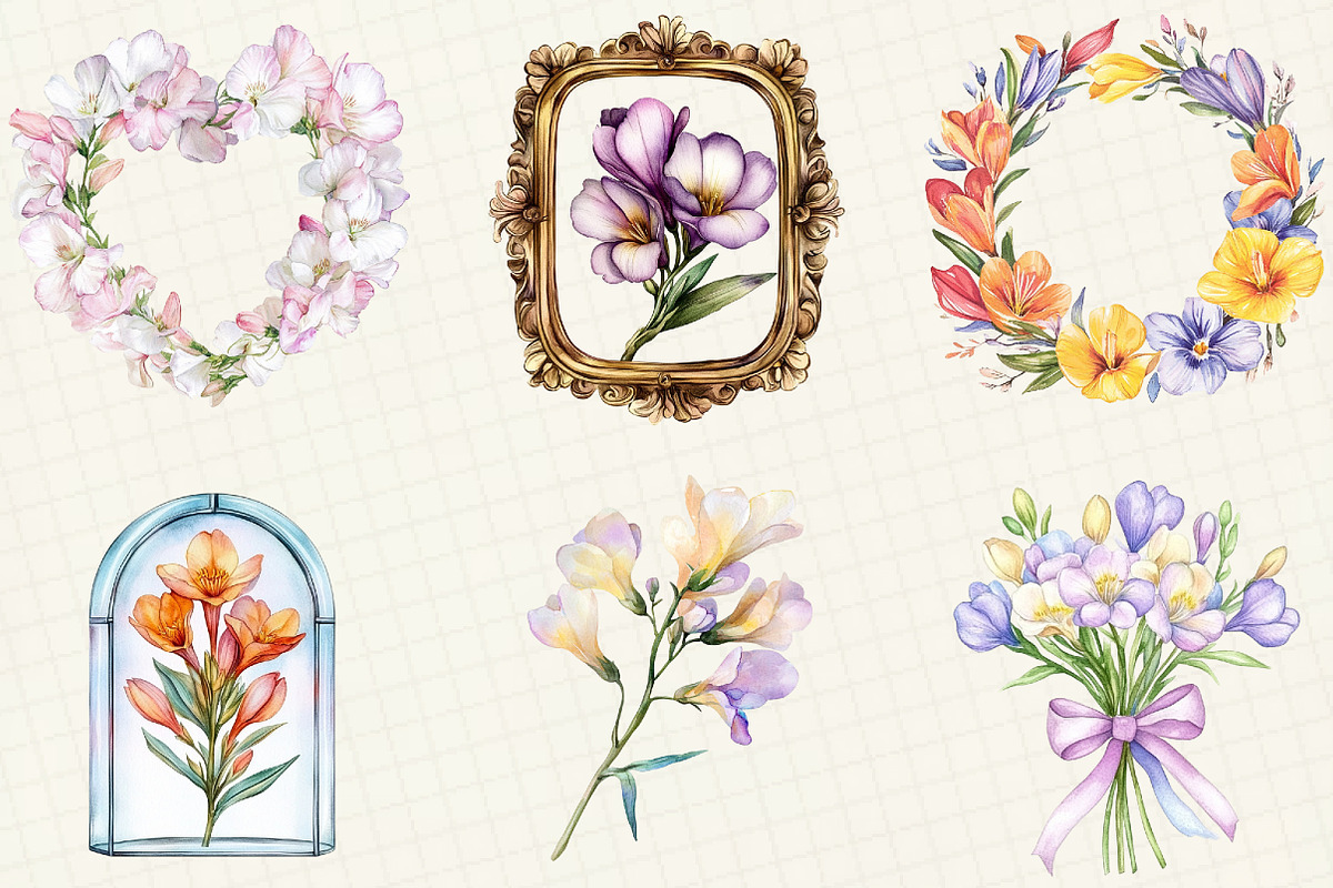Freesia Mother's Day Clipart, an Illustration by OK Design (Photo 4 of 5)