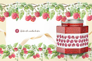 Raspberry. Watercolor Clip Art, a Food Illustration by Farida Bik (Thumbnail 7 of 11)