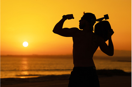 Silhouette of a fit man showing, a Sports & Recreation Photo by Barcelona_dreams