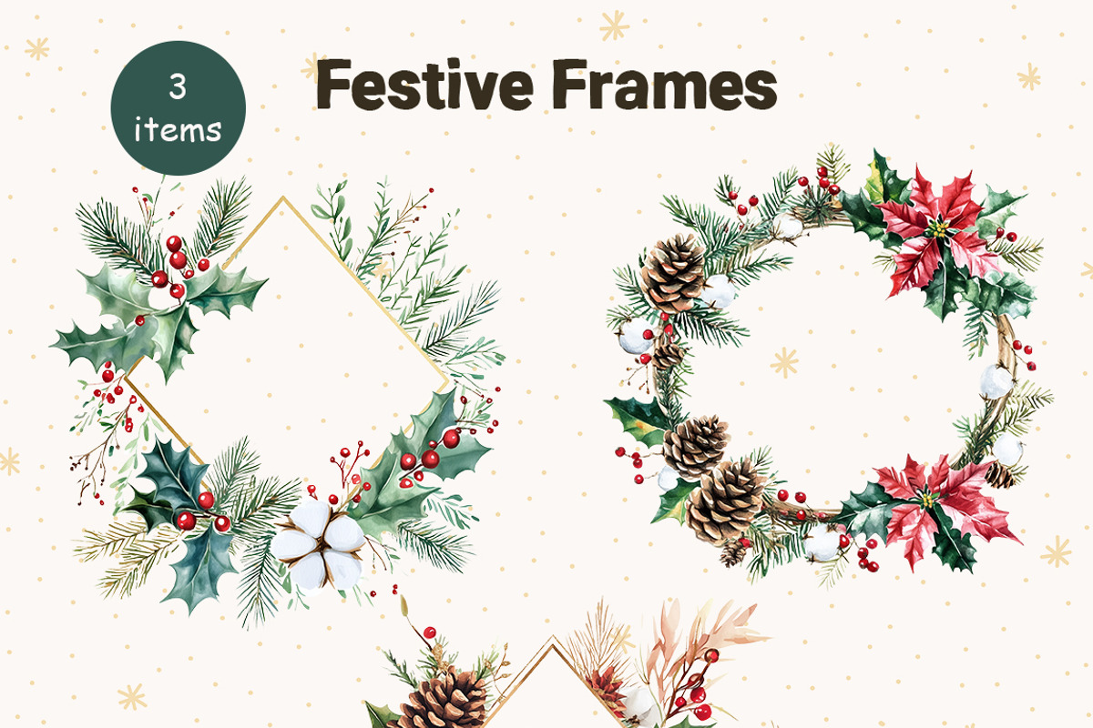Christmas Watercolor Clipart Collect, a Graphic by IrenKlm (Photo 7 of 11)