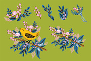 Bird and Flowers Seamless Pattern, a Pattern Graphic by AnzhelikaGerman (Thumbnail 3 of 5)