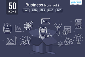 Business Line Vector Icons V2, an Outline Icon by Jumbo Icons