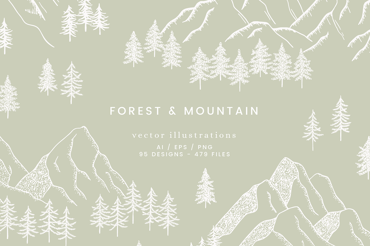 Forest Mountain Vector Illustrations, an Illustration by Emma Webb Studio (Photo 1 of 9)