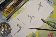 Watercolor yoga postures vector set, a Healthcare Illustration by miminoshka (Thumbnail 5 of 7)