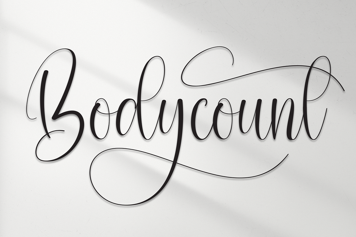Bodycount | Script Font, a Handwritten Font by Scratchones (Photo 1 of 9)