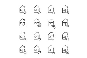 Real estate outline icons, a Finance Illustration by Vector Creator