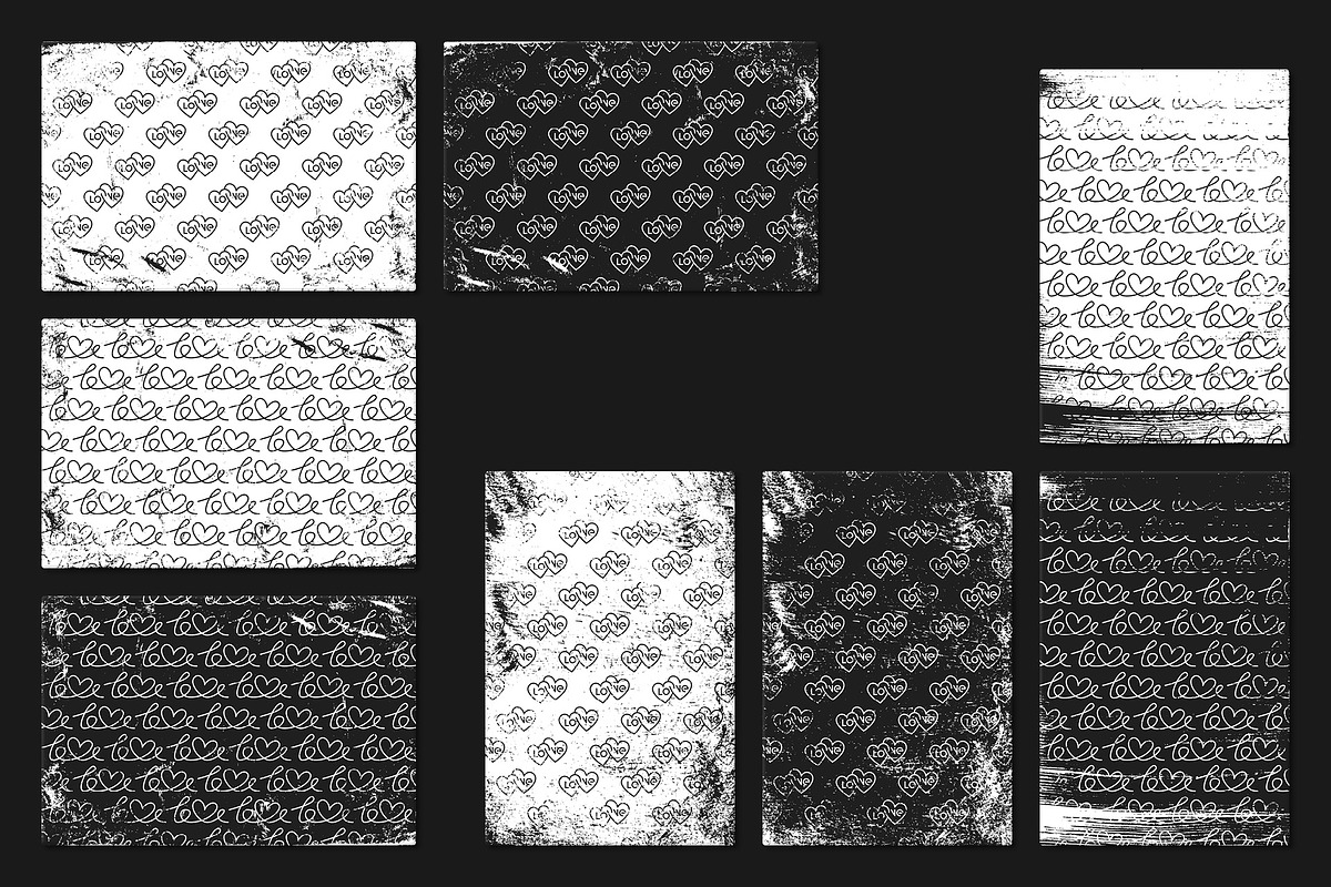 Hearts - 80 Grunge Patterns, a Pattern Graphic by Tustan (Photo 9 of 12)