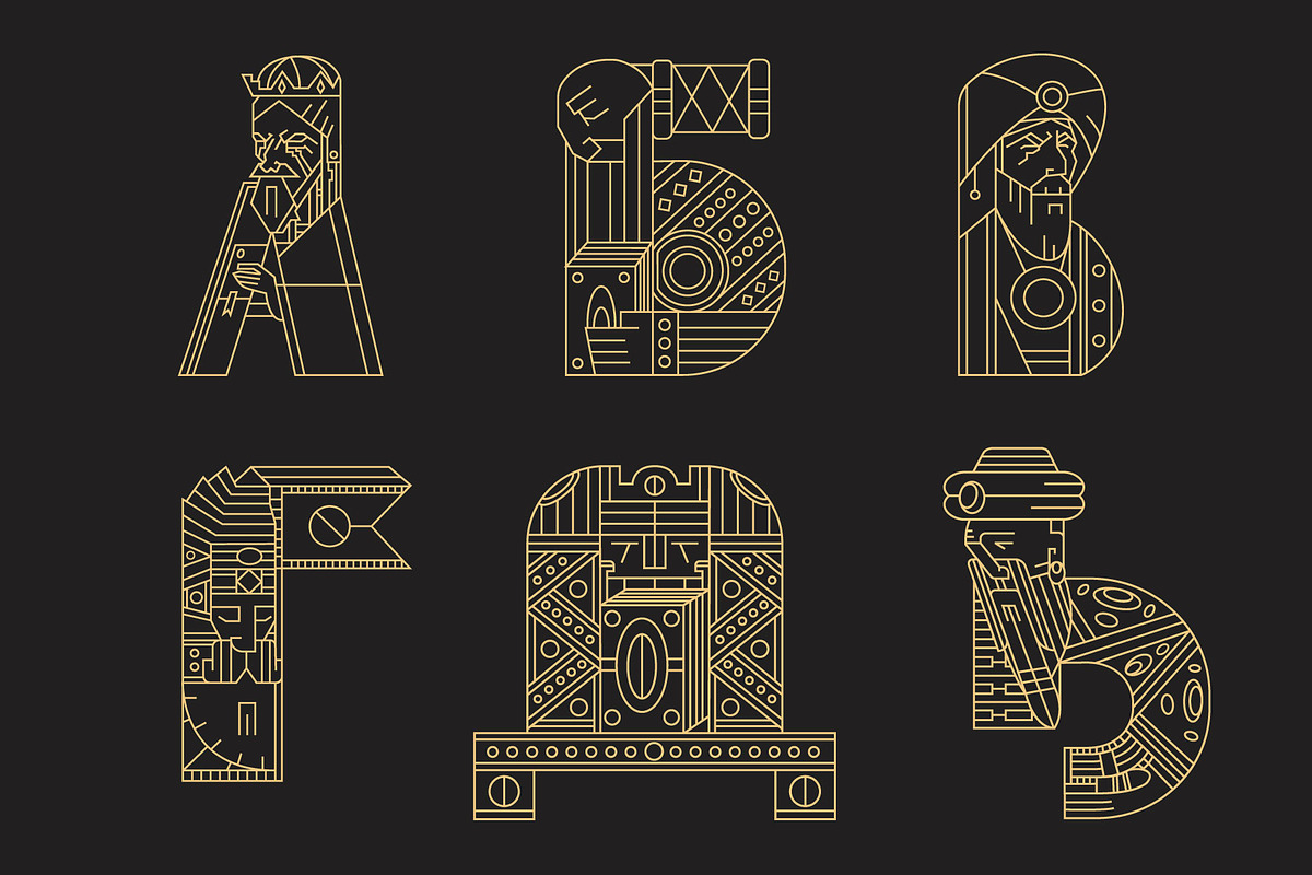 Rulers cyrillic letters + numbers preview 4
