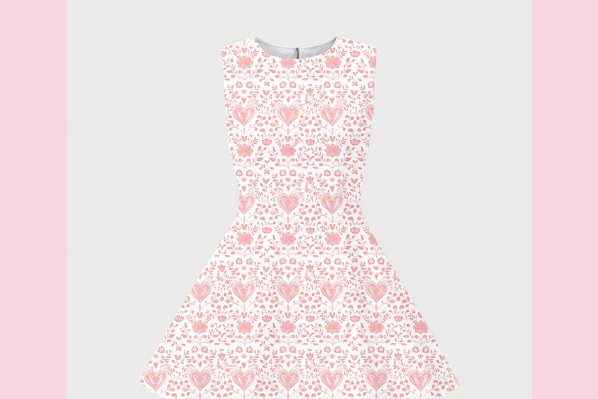 Pink Heart Toile Print, a Pattern Graphic by Paper & Pattern Studio (Photo 3 of 8)