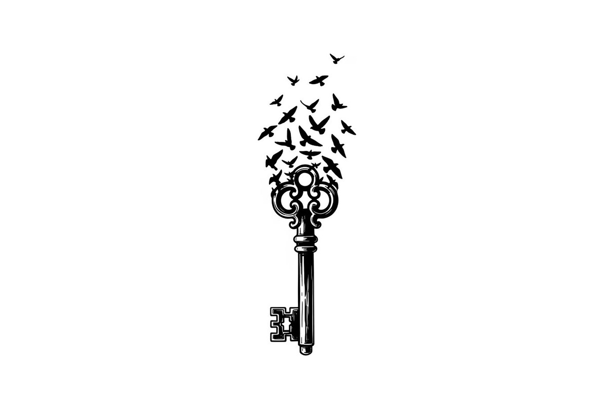 50 Flying Keys Silhouette Vector Bun, an Illustration by Designs_River (Photo 2 of 51)