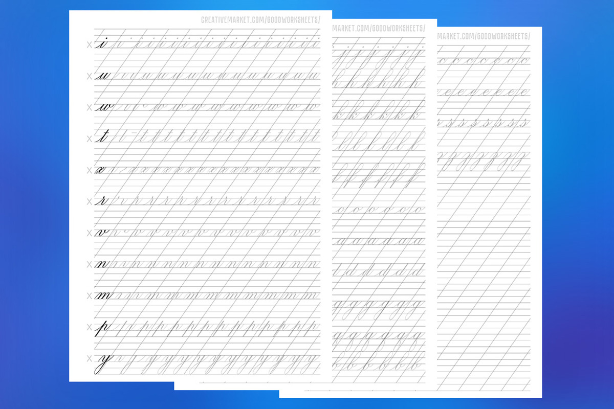 Lowercase letters of Copperplate, a Stationery Template by Good Worksheets (Photo 2 of 3)
