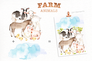 Farm Animals Watercolor clipart, an Animal Illustration by everysunsun (Thumbnail 6 of 6)
