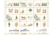 Mediterranean Village House pattern, a Pattern Graphic by Milatoo (Thumbnail 1 of 3)